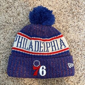 76ers Pom Beanie Winter Hat - New Era